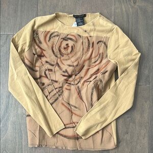 Clorinda wool made in Italy Tan Long Sleeve Top